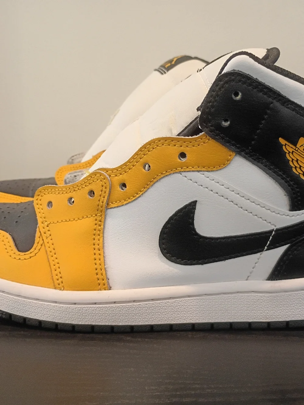 Jordan High-Top Sneakers in Yellow, Black, and White